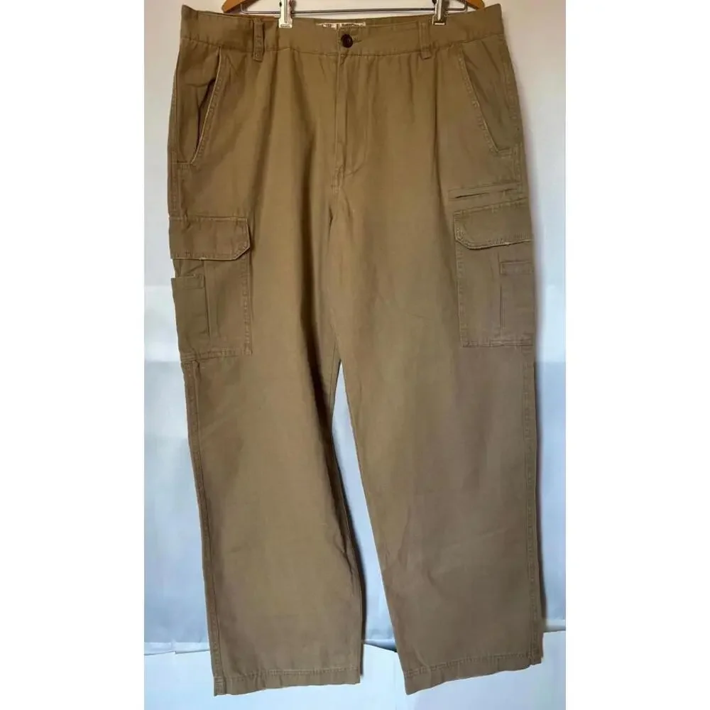 PLUGG Vintage Wash Cargo Pants 38x32 Tan Brown New With Tags - Picture 2 of 10